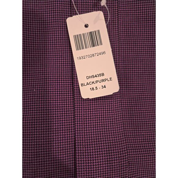 NWT Paul Fredrick Tailor Fit  LS Dress Shirt Purple /Black  Neck 18.5 - Picture 4 of 5
